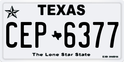 TX license plate CEP6377