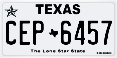 TX license plate CEP6457