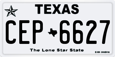 TX license plate CEP6627