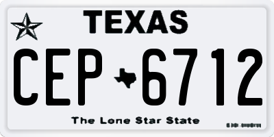 TX license plate CEP6712
