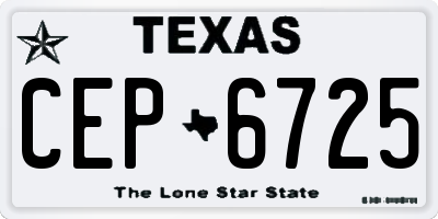 TX license plate CEP6725