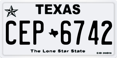 TX license plate CEP6742