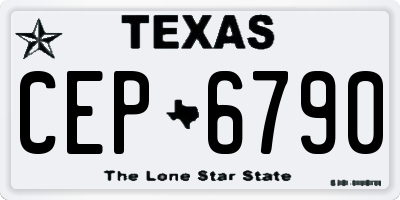 TX license plate CEP6790