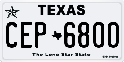 TX license plate CEP6800