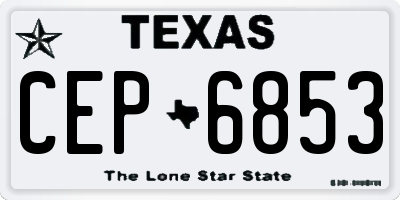 TX license plate CEP6853