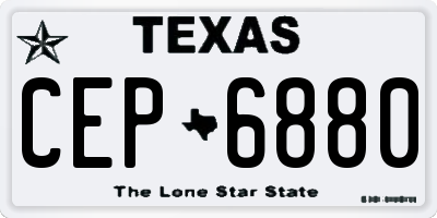 TX license plate CEP6880