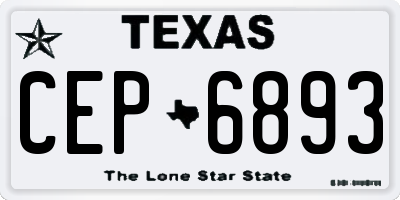 TX license plate CEP6893