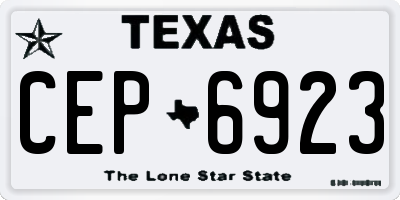 TX license plate CEP6923