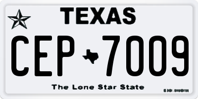 TX license plate CEP7009