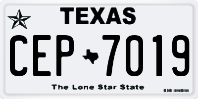 TX license plate CEP7019