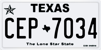 TX license plate CEP7034
