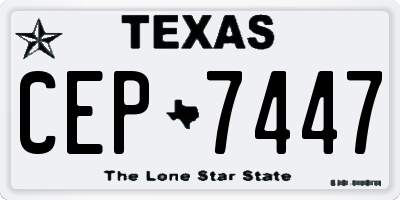 TX license plate CEP7447