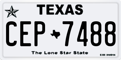 TX license plate CEP7488