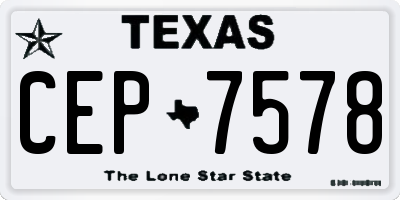TX license plate CEP7578