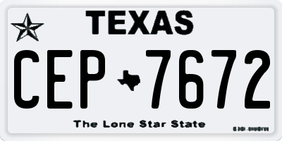 TX license plate CEP7672