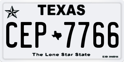 TX license plate CEP7766