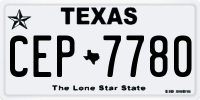 TX license plate CEP7780