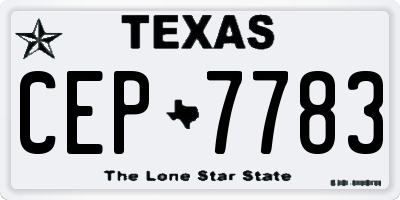 TX license plate CEP7783
