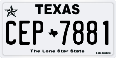 TX license plate CEP7881