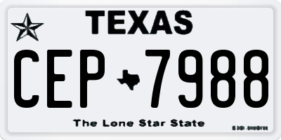 TX license plate CEP7988