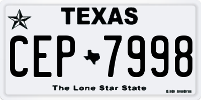 TX license plate CEP7998