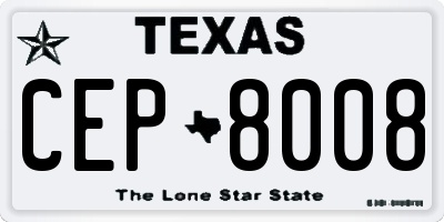 TX license plate CEP8008