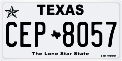 TX license plate CEP8057