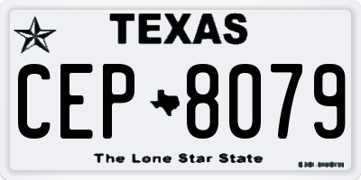 TX license plate CEP8079