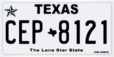 TX license plate CEP8121