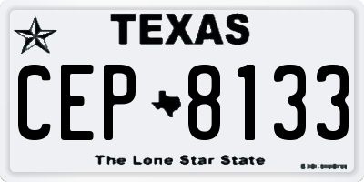 TX license plate CEP8133