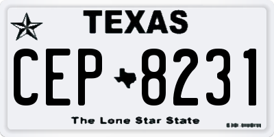 TX license plate CEP8231