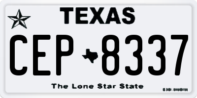 TX license plate CEP8337