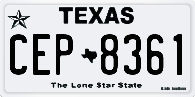 TX license plate CEP8361