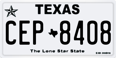 TX license plate CEP8408