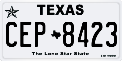 TX license plate CEP8423
