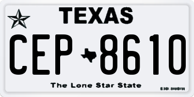 TX license plate CEP8610