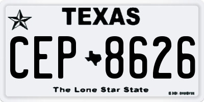 TX license plate CEP8626