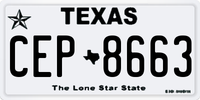 TX license plate CEP8663