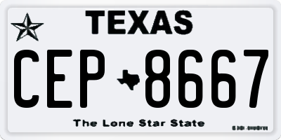 TX license plate CEP8667
