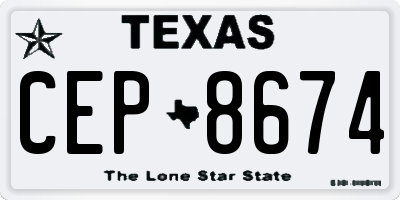 TX license plate CEP8674