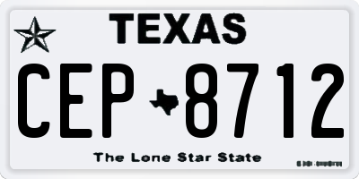 TX license plate CEP8712