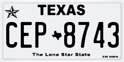 TX license plate CEP8743