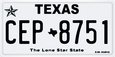 TX license plate CEP8751