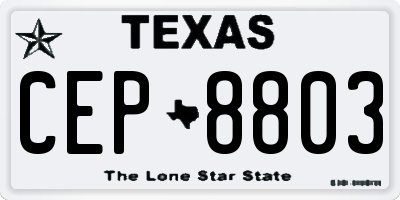 TX license plate CEP8803