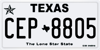 TX license plate CEP8805