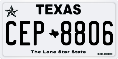 TX license plate CEP8806