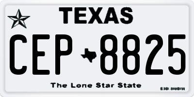 TX license plate CEP8825