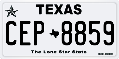 TX license plate CEP8859