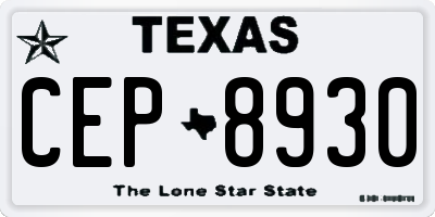 TX license plate CEP8930