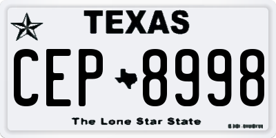 TX license plate CEP8998